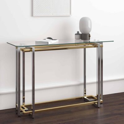 Alternative view of Florina Console Table in Silver and Gold