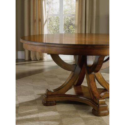 Alternative view of Tynecastle Round Pedestal Dining Table with One 18" Leaf