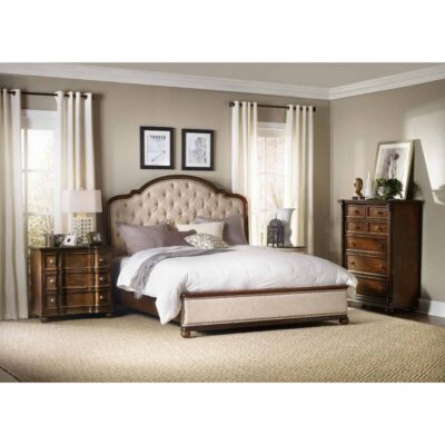 Alternative view of Leesburg California King Upholstered Bed with Wood Rails