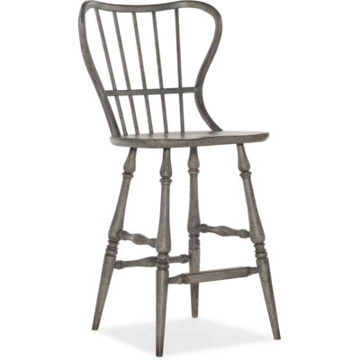 Ciao Bella Spindle Back Bar Stool-Speckled Gray