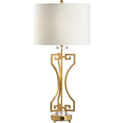 Greek Key Gold Lamp