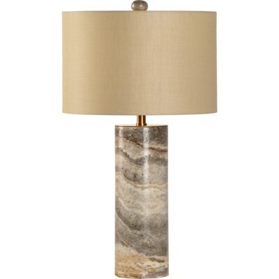 Gray Marble Column Lamp
