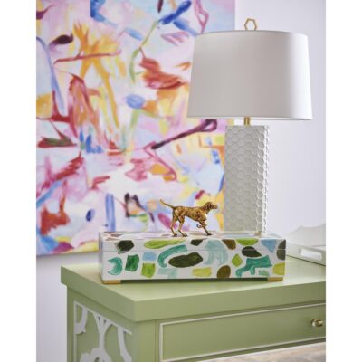 Alternative view of April Honeycomb Lamp - White