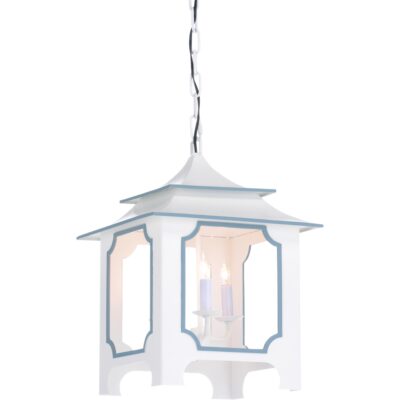 Tole Pagoda Lantern (Sm) - White