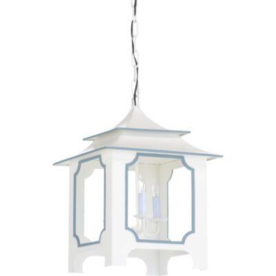 Alternative view of Tole Pagoda Lantern (Sm) - White
