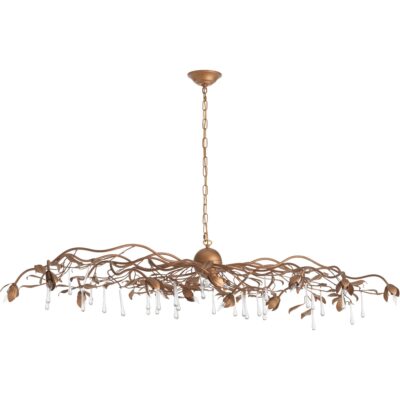 Alternative view of Bay Laurel Leaf Crystal Chandelier