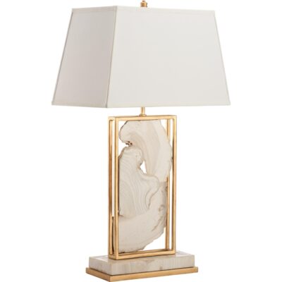 Alternative view of White Stone Table Lamp