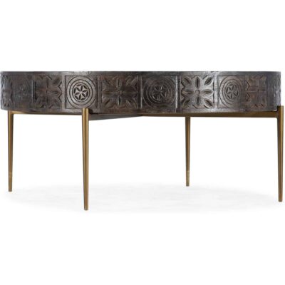 Commerce & Market Carved Round Cocktail Table