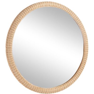 Dunmore Round Wicker Mirror
