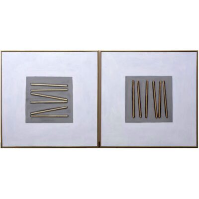 Pick Up Sticks (Set Of 2) - 48" X 48" - Gold Floater Frame