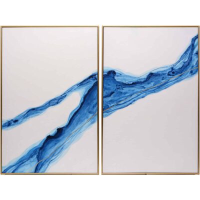Fluidity (Set Of 2) - 40" X 60" - Gold Floater Frame