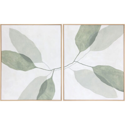 Calm Reflection (Set Of 2) - 40" X 50" - Natural Floater Frame