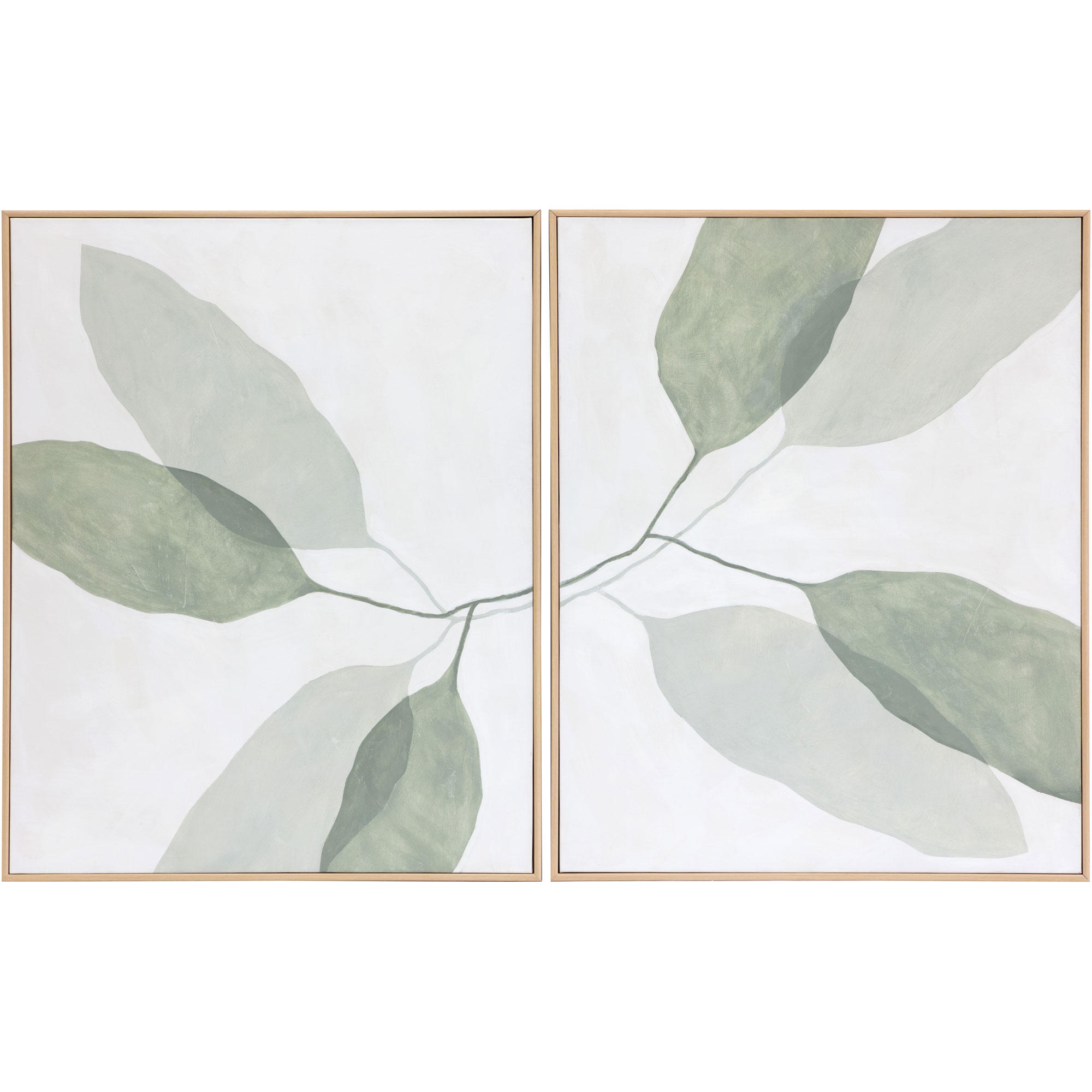 Calm Reflection (Set Of 2) - 40" X 50" - Natural Floater Frame