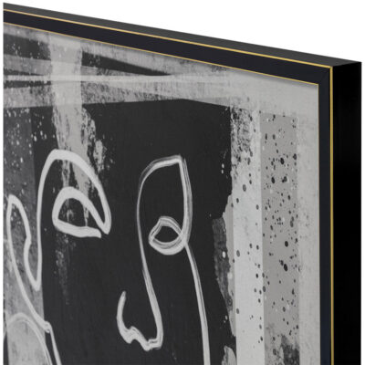 Alternative view of Face To Face (Set Of 2) - 40" X 60" - Black Floater Frame
