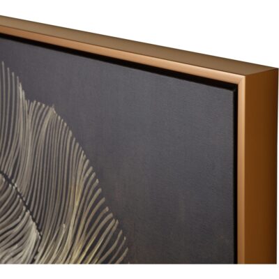 Alternative view of Moonflower - 60" X 60" - Satin Gold Floater Frame
