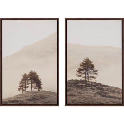 Alternative view of Together Alone Ii - 20" X 30" - Brown Floater Frame