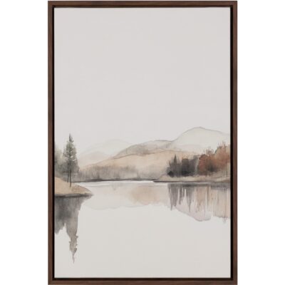 Silent Lake I - 20" X 30" - Brown Floater Frame