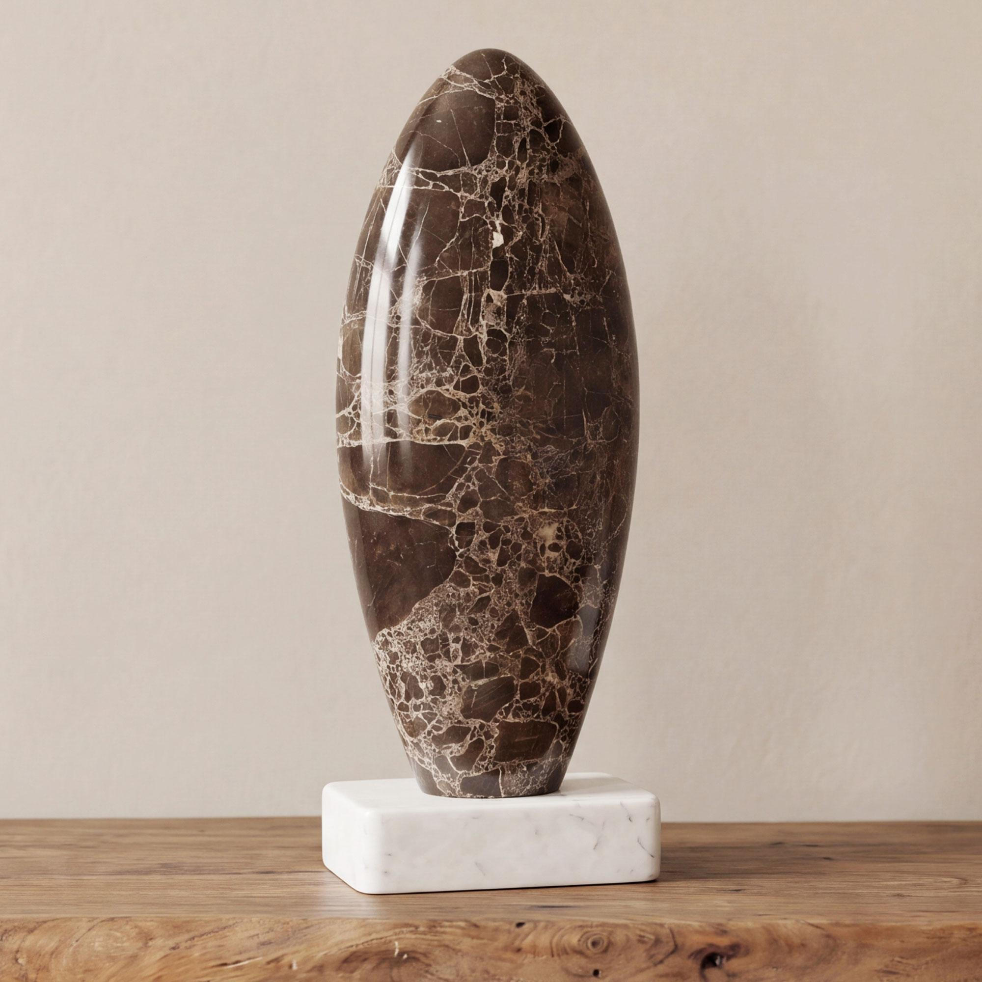 Boda Sculpture Dark Emperador Marble 4 Boda Sculpture Dark Emperador Marble - Image 4