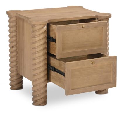 Alternative view of Treccia 2 Drawer Nightstand Oak