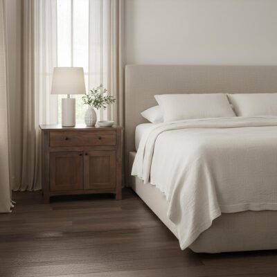Alternative view of Gene Charging Nightstand Dark Brown