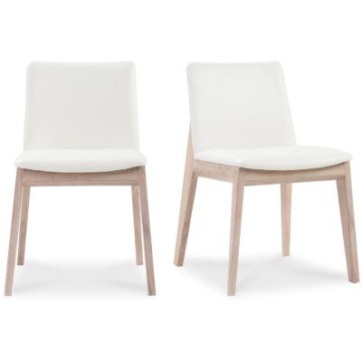 Alternative view of Deco Oak Dining Chair White Pvc (Set of 2)
