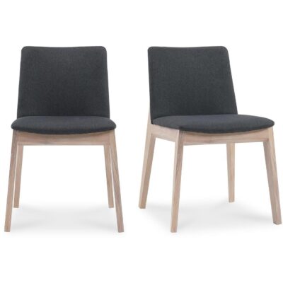 Alternative view of Deco Oak Dining Chair Dark Grey (Set of 2)