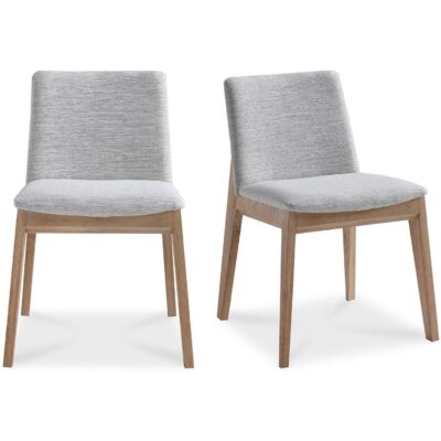 Alternative view of Deco Oak Dining Chair Light Grey (Set of 2)
