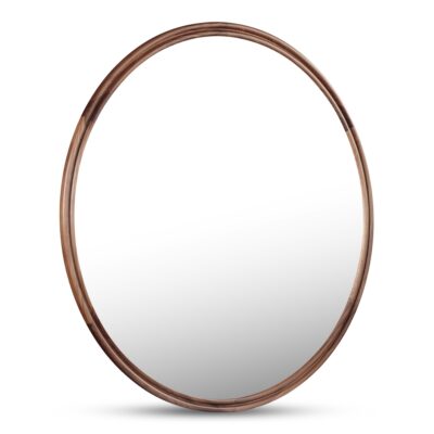 Alternative view of Alcott Small Round Mirror Walnut