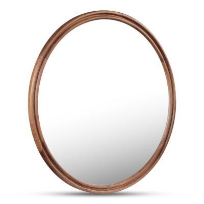 Alternative view of Alcott Large Round Mirror Walnut