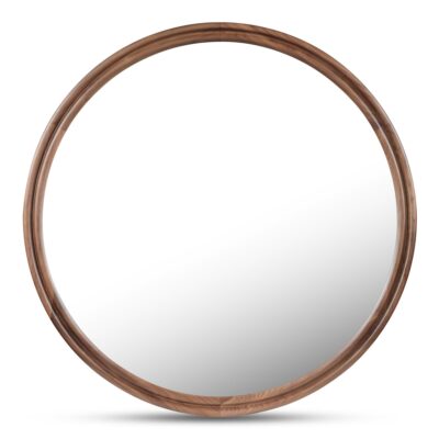 Alcott Large Round Mirror Walnut