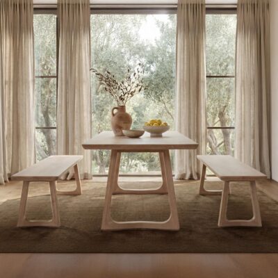 Alternative view of Silas Dining Bench Oak BC-1160-18-0
