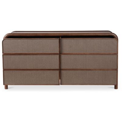 Alternative view of Rye 6 Drawer Dresser Warm Brown