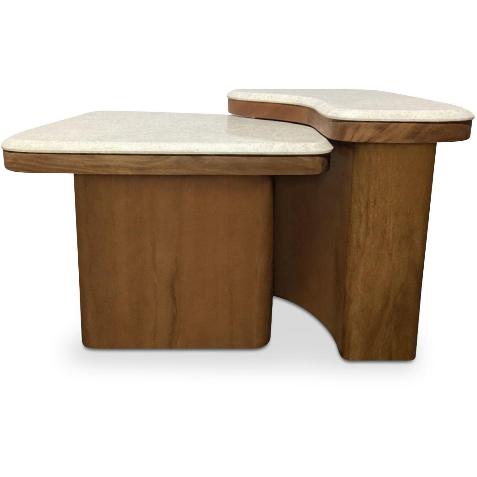 Abi Nesting Coffee Table Beige Cosmos Marble 2 Abi Nesting Coffee Table Beige Cosmos Marble - Image 2