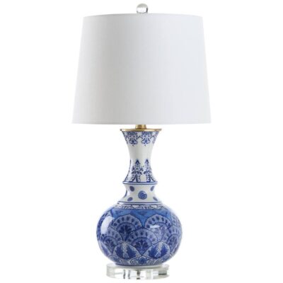 Alternative view of Marguerite Blue And White Lamp