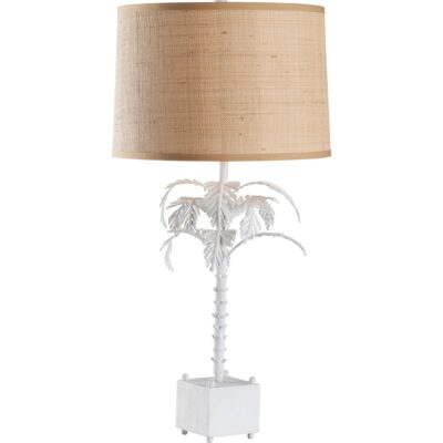 Alternative view of Palm Table Lamp - White