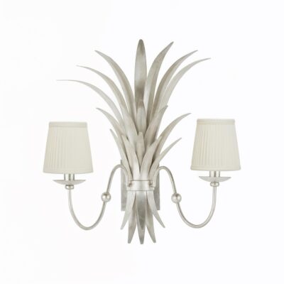 Alternative view of Wheat Sconce - Silver Electrified w/ Shades