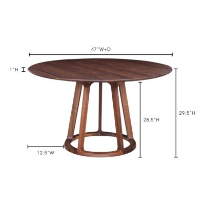 Alternative view of Aldo Round Dining Table Walnut