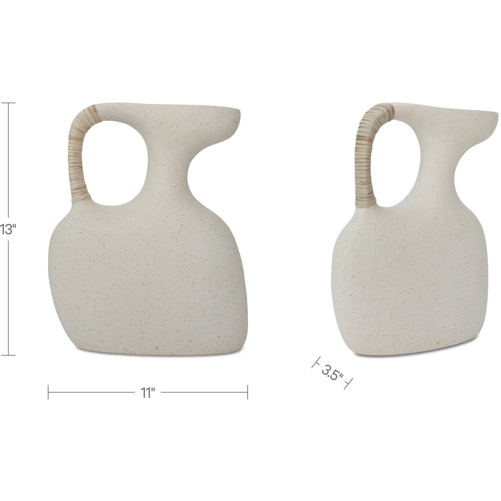 Vila 13In Sculptural Vessel Cream White - Image 3