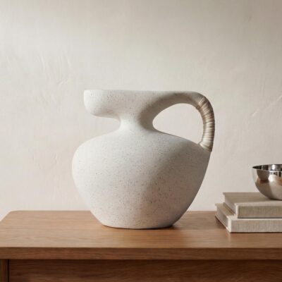 Alternative view of Vila 9.5In Sculptural Vessel Cream White