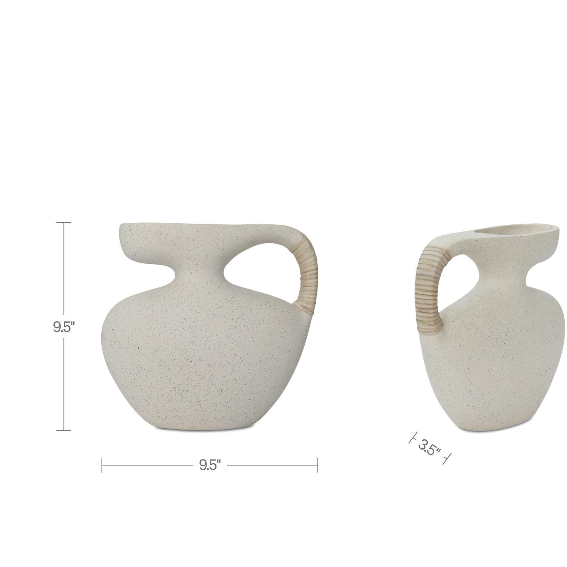 Vila 9.5In Sculptural Vessel Cream White - Image 3