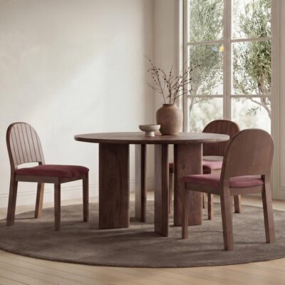 Alternative view of Lia Round Dining Table Dark Brown