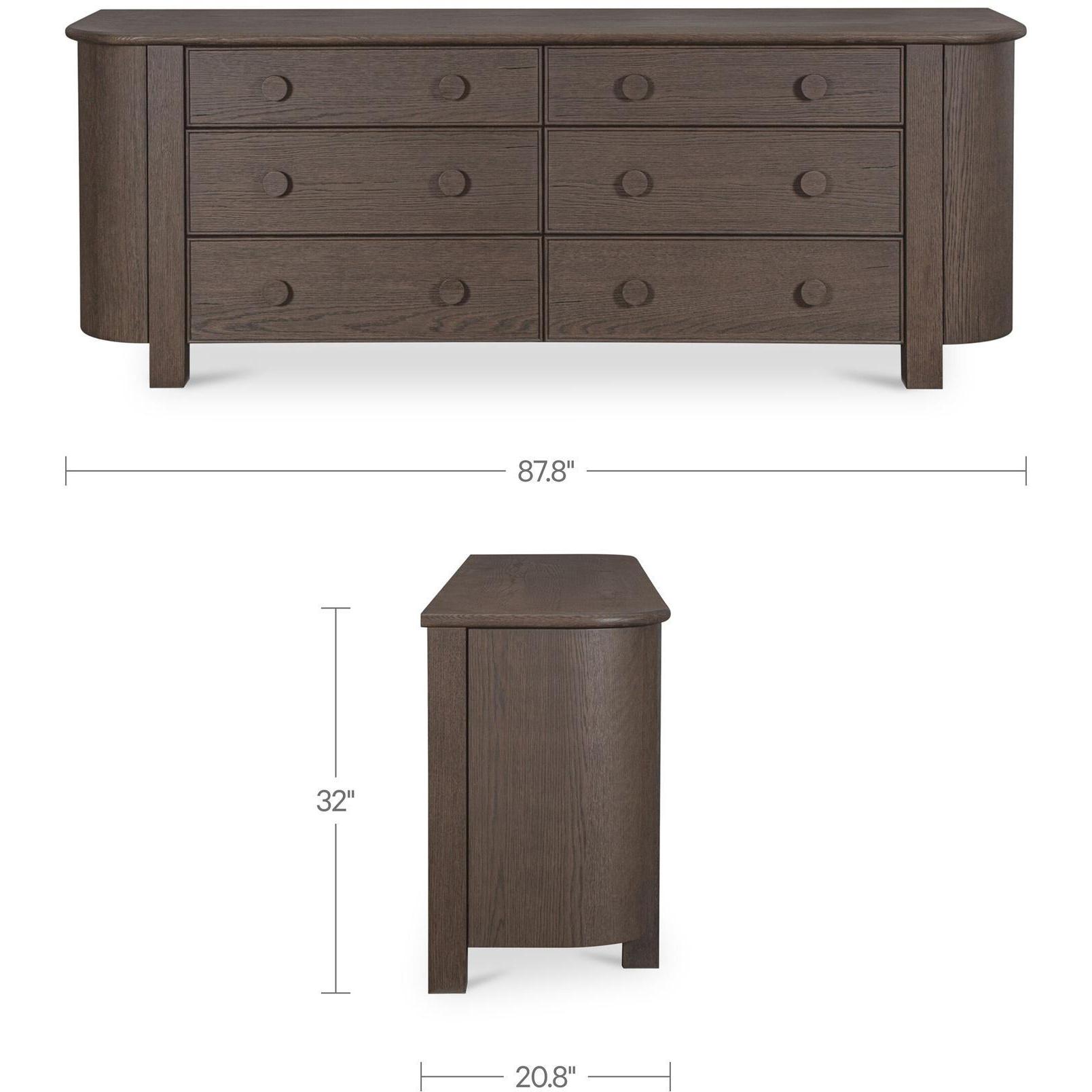 Loren 6 Drawer Dresser Dark Brown - Image 6