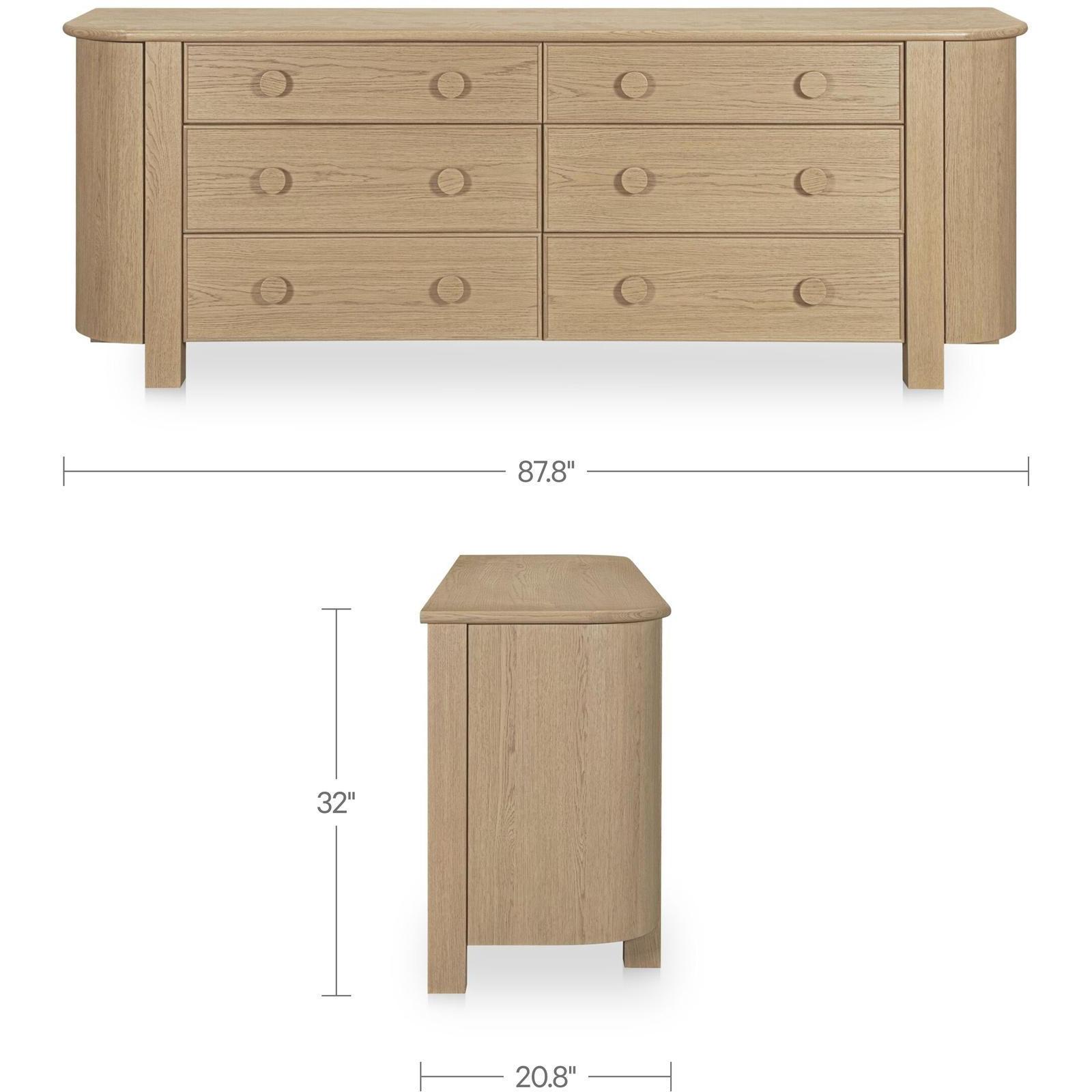 Loren 6 Drawer Dresser Natural - Image 3