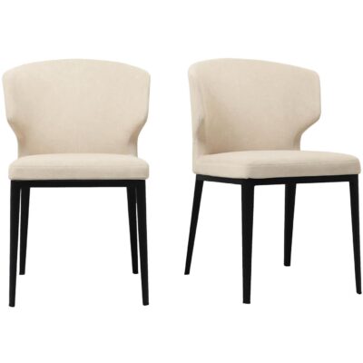 Delaney Dining Chair Warm Beige-Set of Two