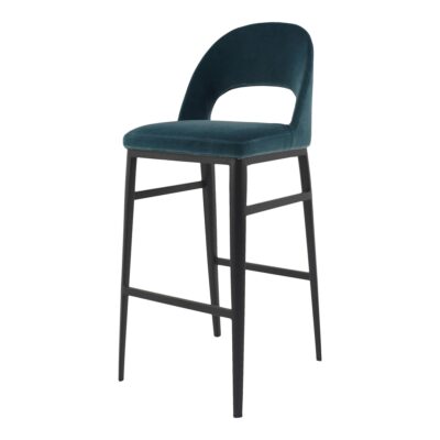 Alternative view of Roger Barstool Teal Velvet