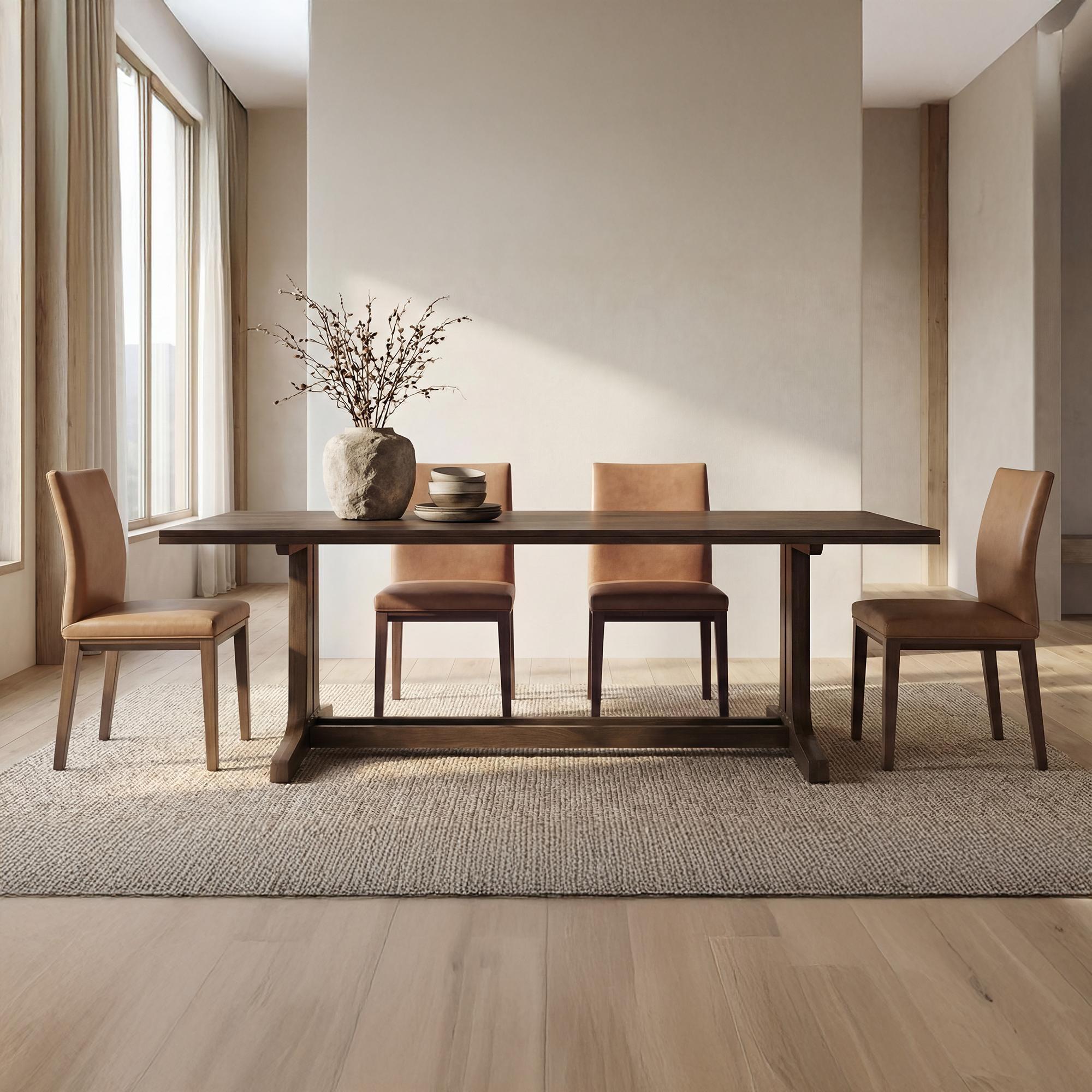 Frankie Dining Chair Tan Leather-Set Of Two - Image 2