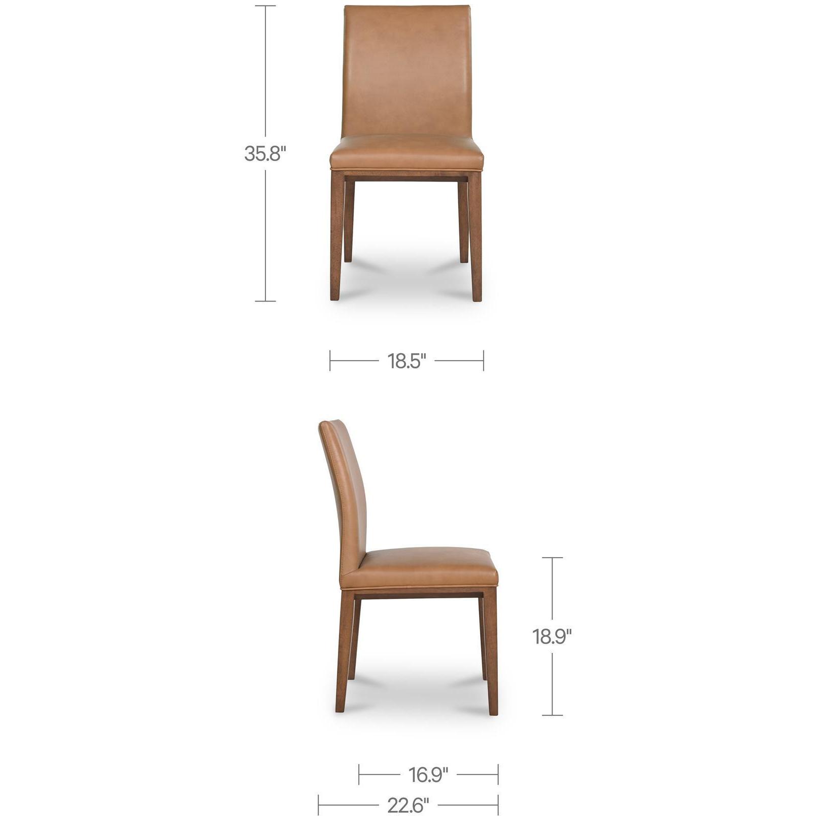 Frankie Dining Chair Tan Leather-Set Of Two - Image 3