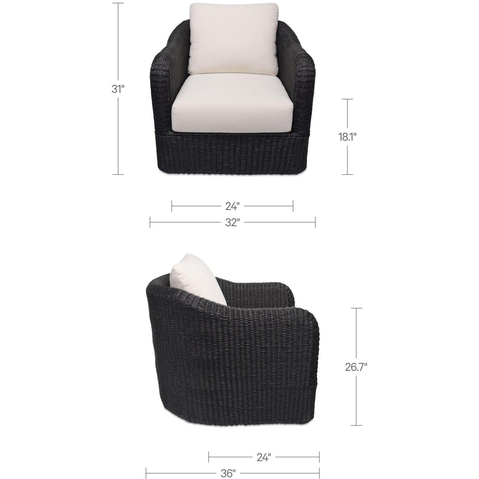 Bodhi Outdoor Swivel Accent Chair Charcoal - Image 3