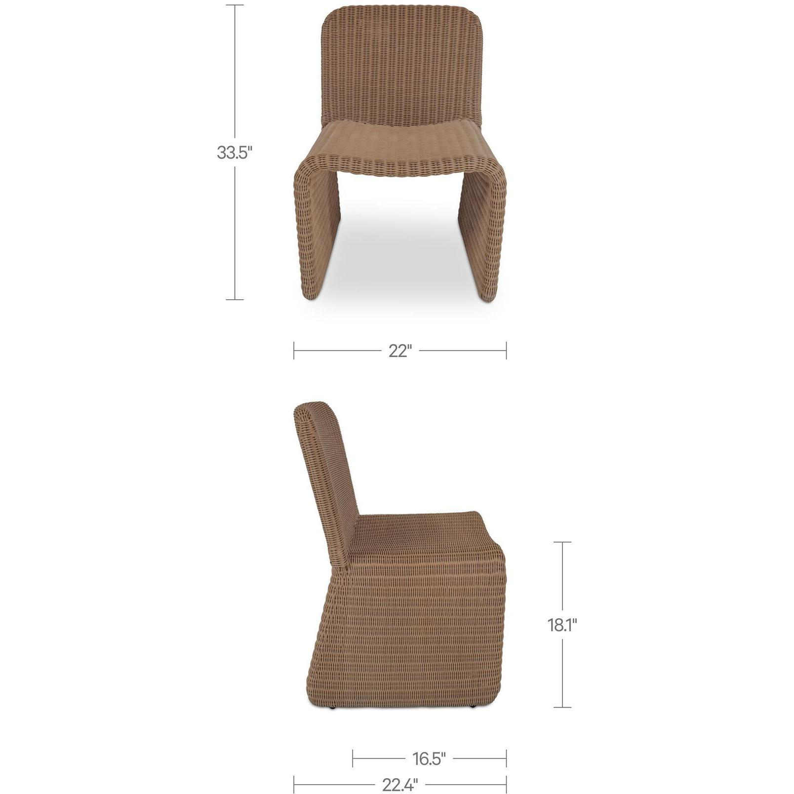 Ella Outdoor Dining Chair Natural-Set of Two - Image 3