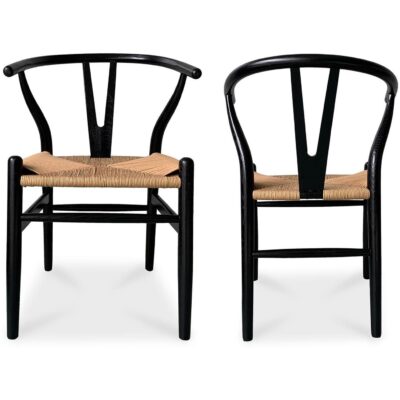 Alternative view of Ventana Dining Chair Black And Natural (Set of 2)